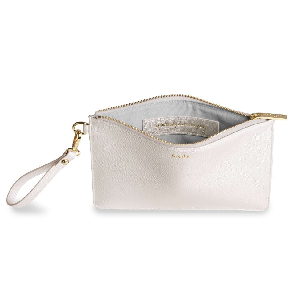 Secret Message Pouch - Tres Chic - Metallic White - 16x24cm