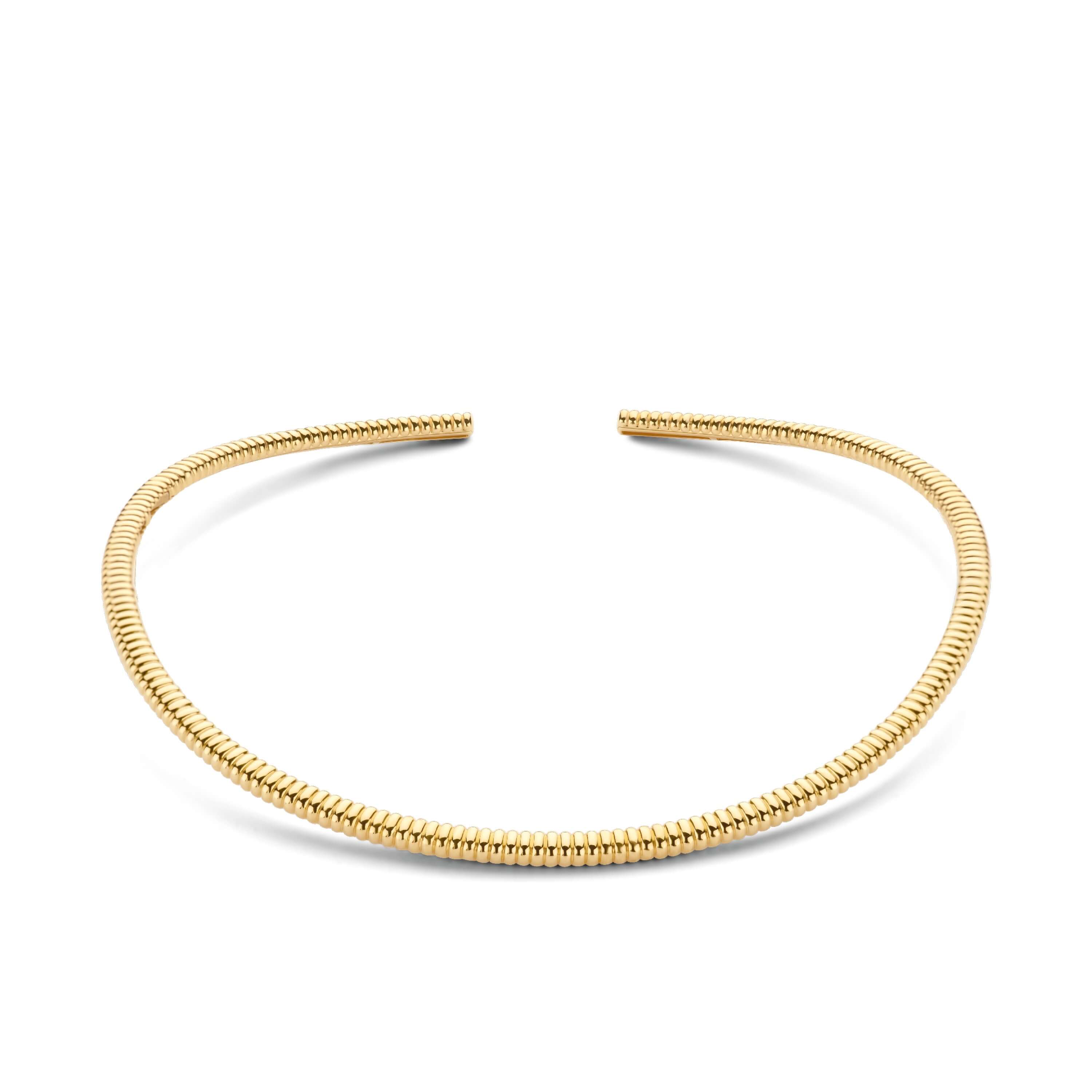 Gold Plated Rigid Rib Necklace