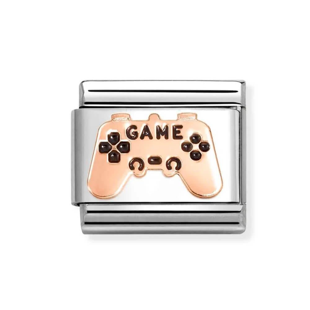 Composable Classic Link Gaming Controller Symbol In 9k RG & Black Enamel