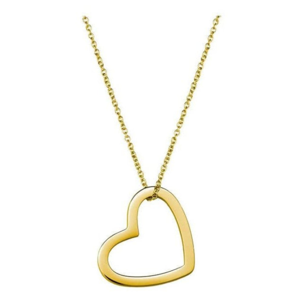 Outline Heart Necklace Gold