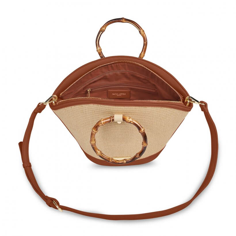 Katie Loxton Capri Straw Round Handle Bag Natural Edmonds
