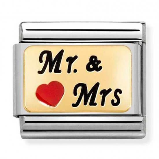 Composable Classic Plates Mr & Mrs With Heart Link