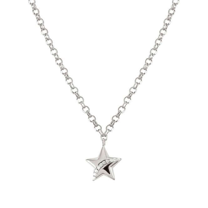 Sweetrock Romance Silver & CZ Star Pendant Necklace