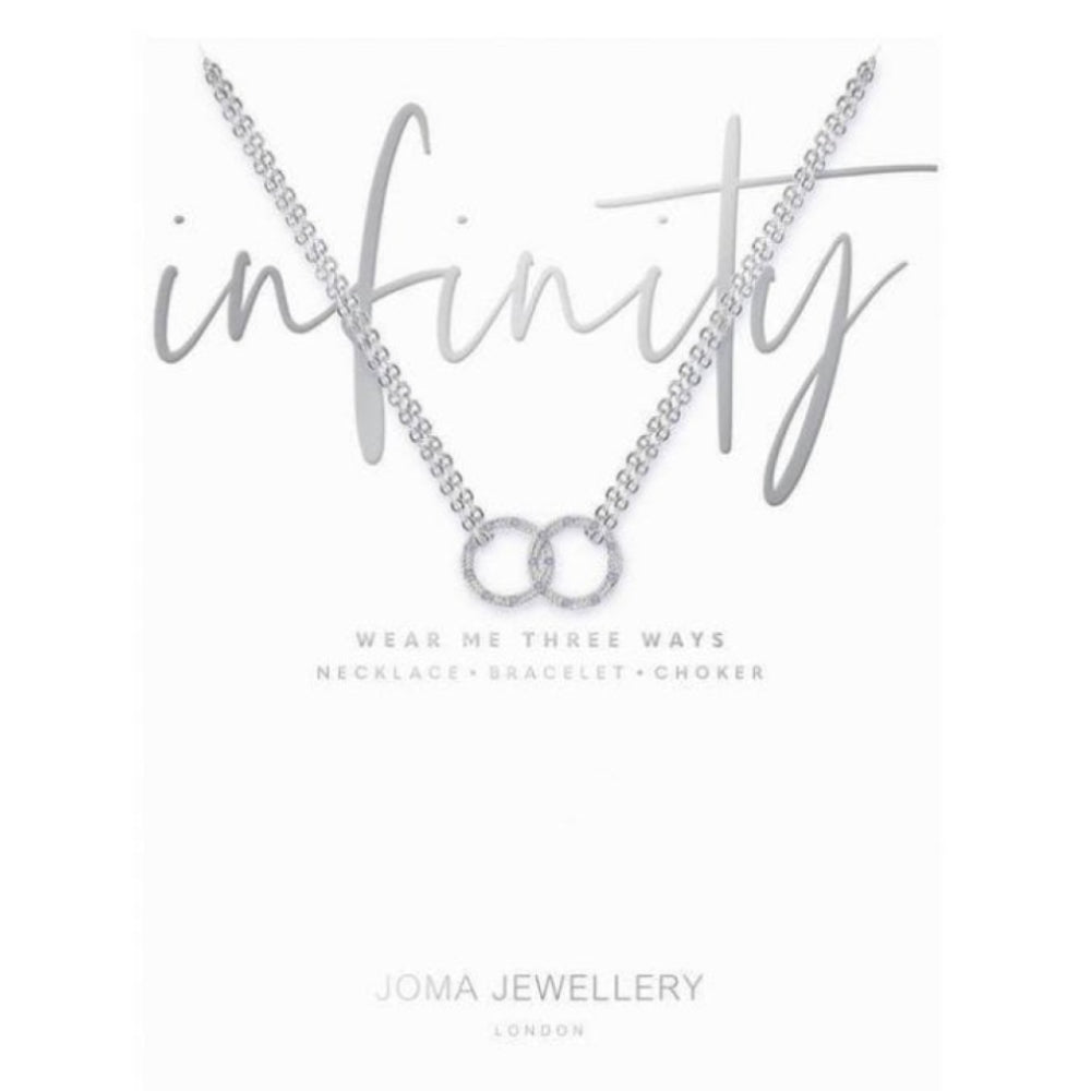 Infinity - Silver Pave Circle Charm On Silver Necklace/Chocker/Bracelet