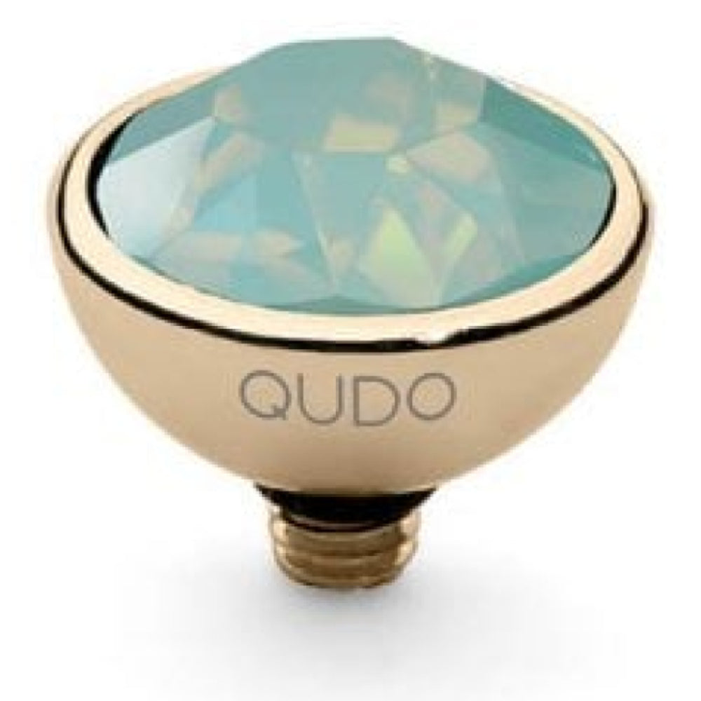 Famosa Gold 10mm Bottone Ring Top Pacific Opal