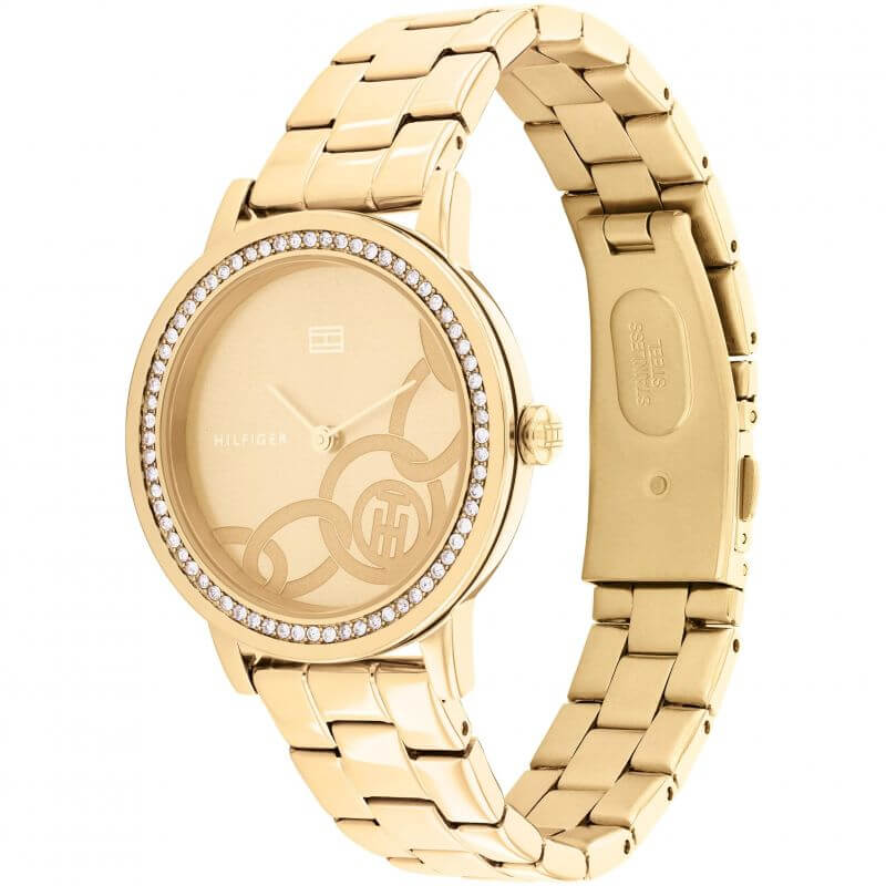 Maya Classic Ionic Thin Gold 2 Steel With Crystal Ladies Watch