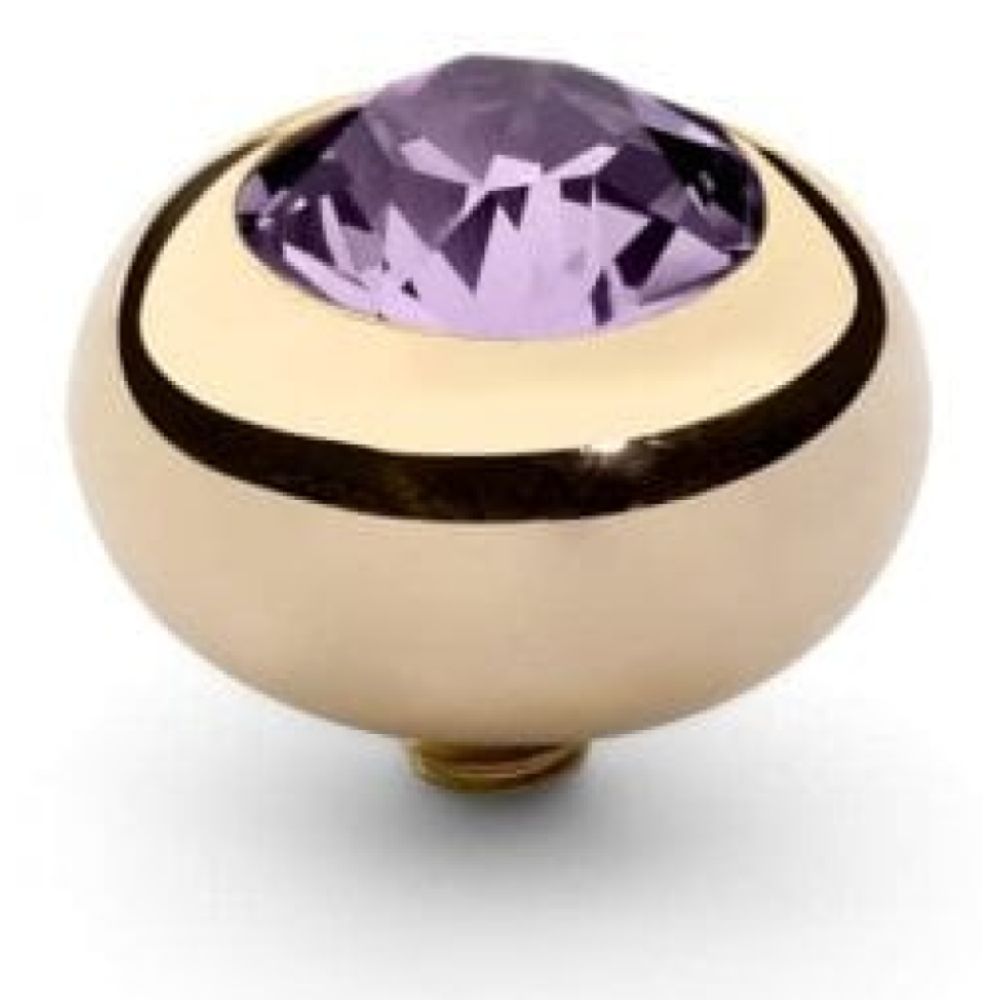 Famosa Gold 10mm Tondo Ring Top Violet