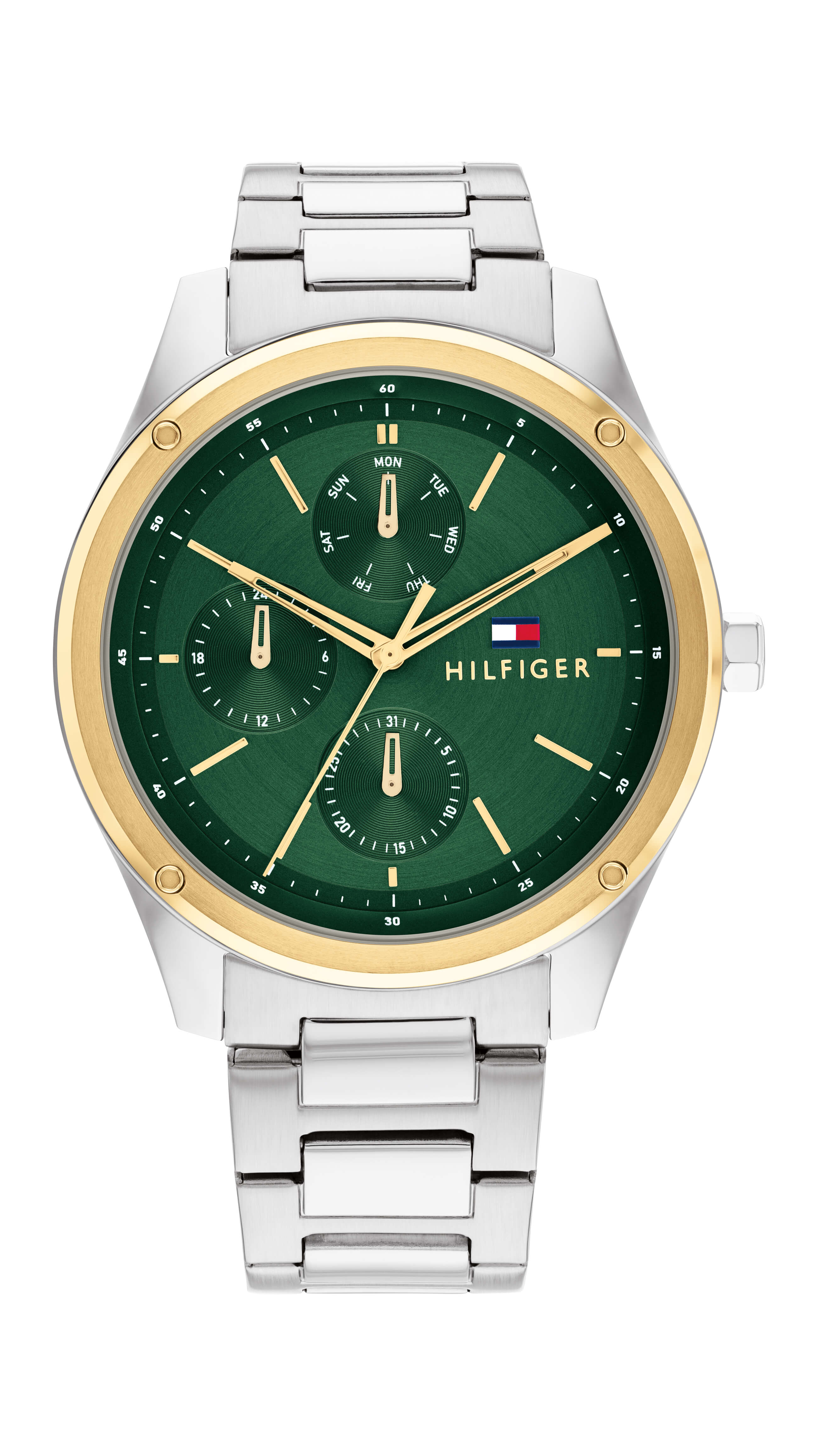Green Dial Stainless Steel Bracelet Gents Watch