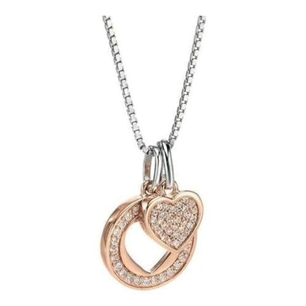 Rose Gold Silver Pendant Heart Necklace
