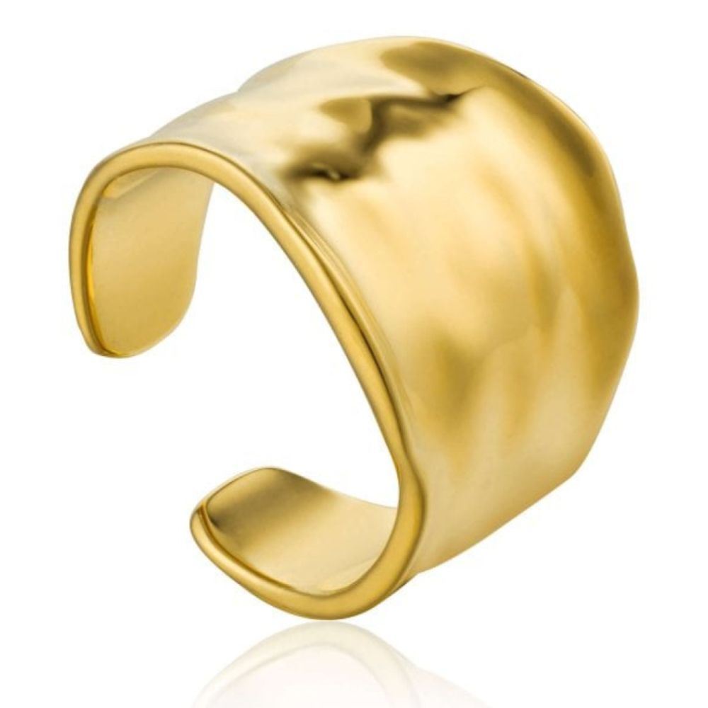 Crush Wide Adjustable Ring Gold