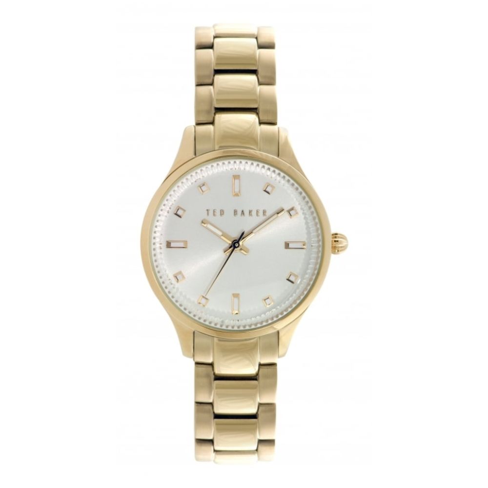 Gold Plated White Dial Bracelet Watch