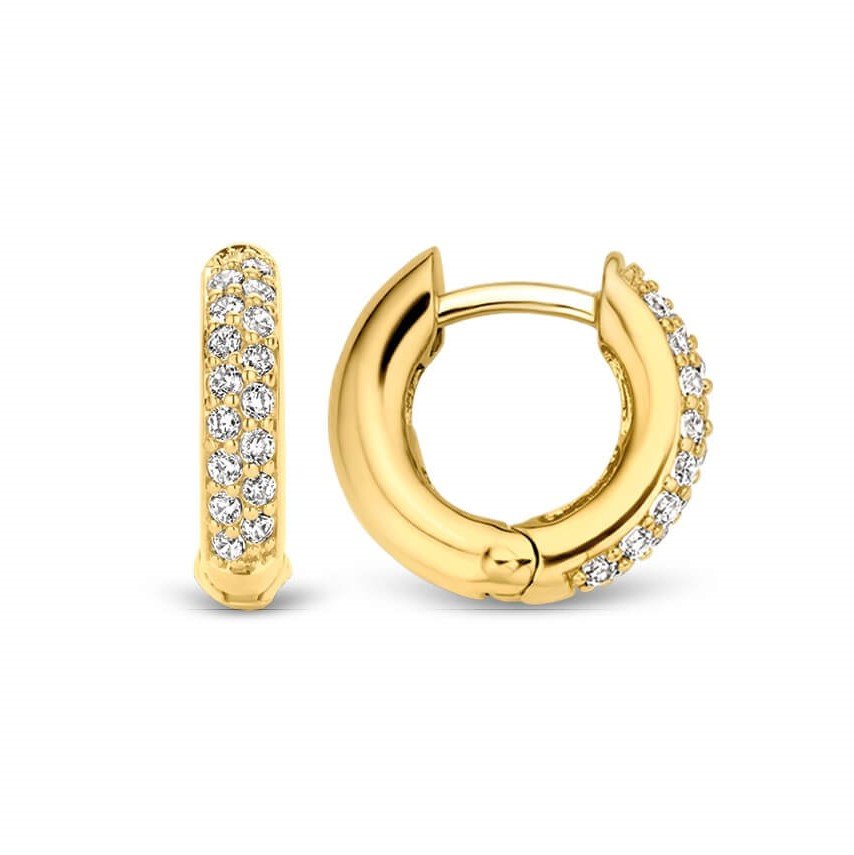 Gold Plated CZ Hoop Earrings