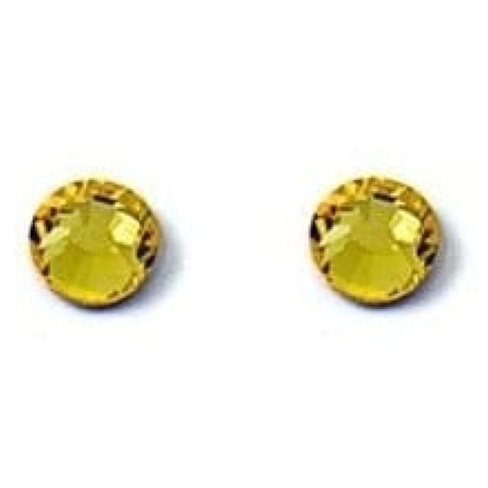 Ladies Circular Yellow Studded Swarovski Element Earrings