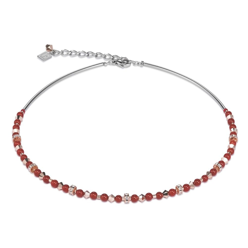 Rose Gold & Red Crystal Necklace