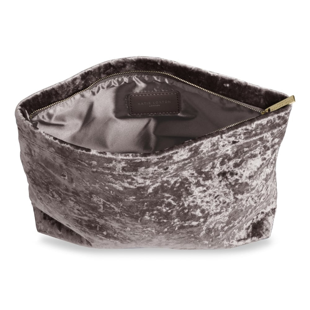 VALENTINA VELVET CLUTCH - crushed taupe - 23.5x29x7cm