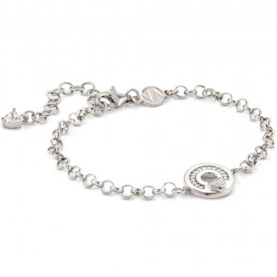 Sentimental Silver & CZ Pave Heart Bracelet