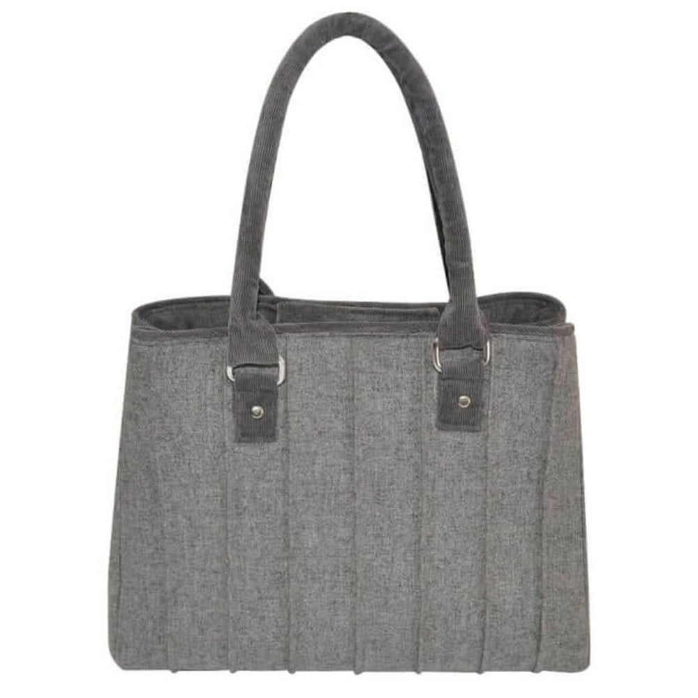 Grey Plain Wool Catherine Bag