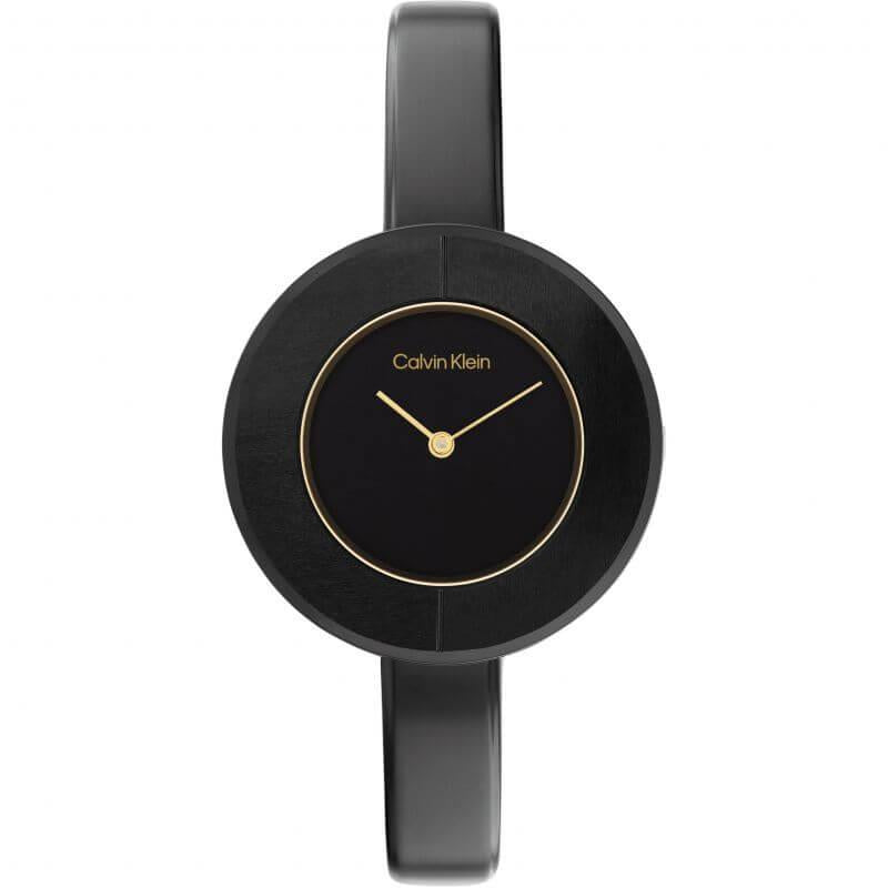 Confidence Bangle Black Dial Black Bracelet Ladies Watch
