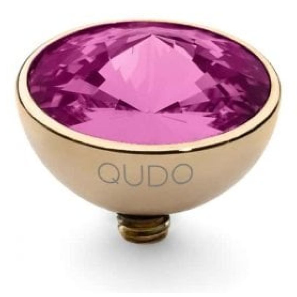 Famosa Gold 11.5mm Bottone Ring Top Fuchsia