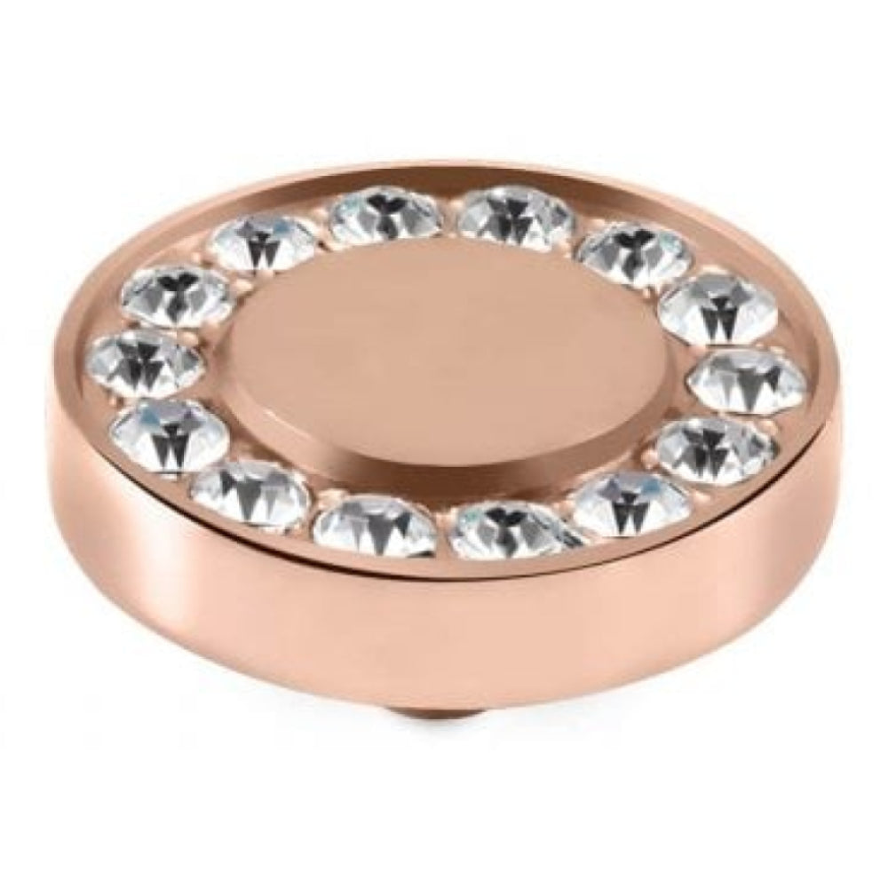 Trevi 9mm Clear Crystals In Rose Gold Plated Ring Top