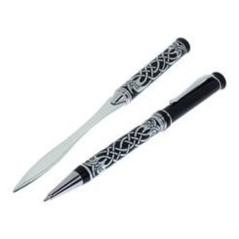 Celtic Bird Knot Ballpoint Pen and Knife Set