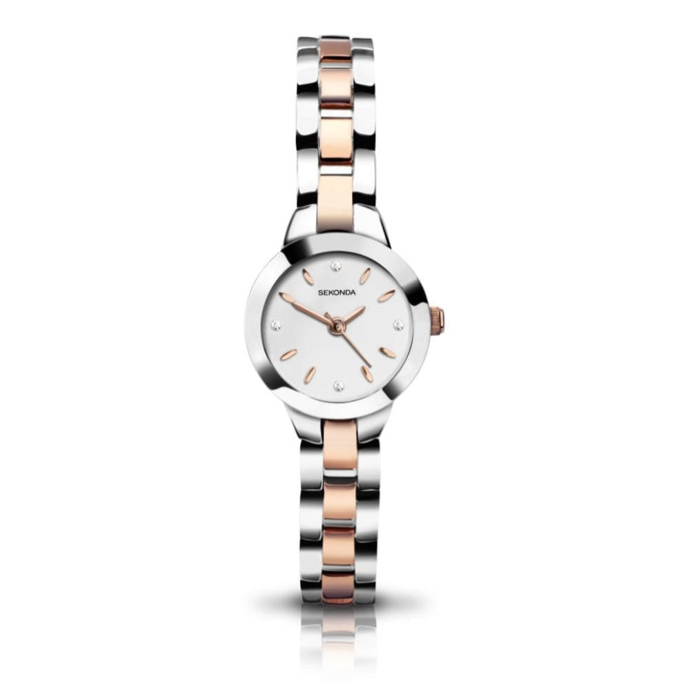 Ladies Two-Tone Bracelet Watch Silver Dial