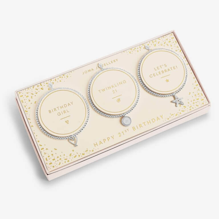 Celebration Set Happy 21st Birthday Bracelets