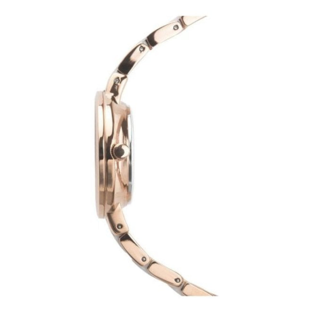 Rose Gold & White Links Bracelet Strap & Stainless Steel Case With White Dial Ladies Watch
