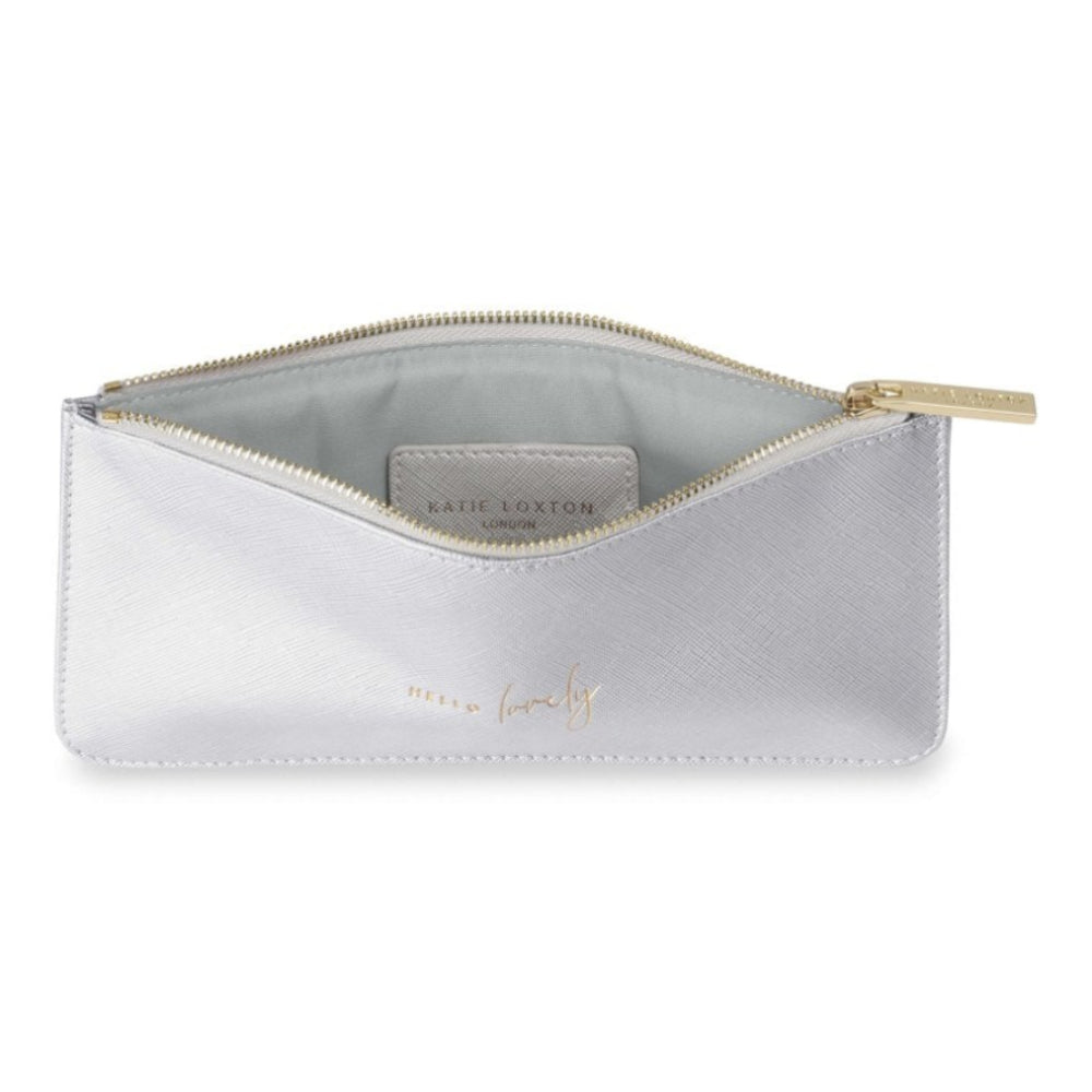 Serena Slim Pouch - Hello Lovely - Metallic Silver - 11x22cm