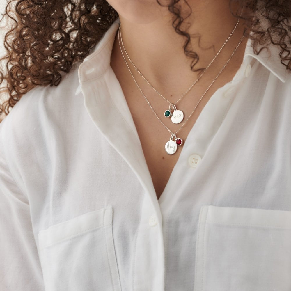 July Birth Stone Sterling Silver Pendant