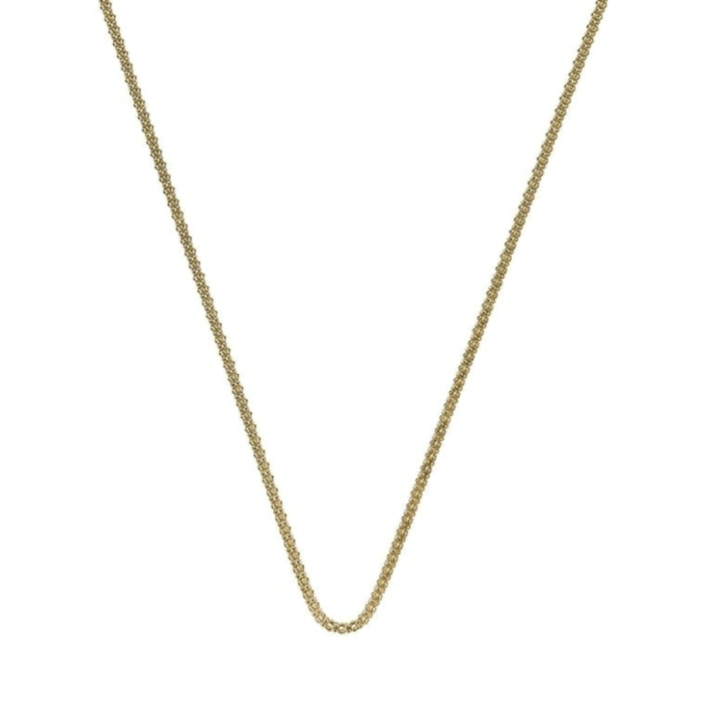 Yellow Gold Plated Sterling Silver Popcorn Chain 30"