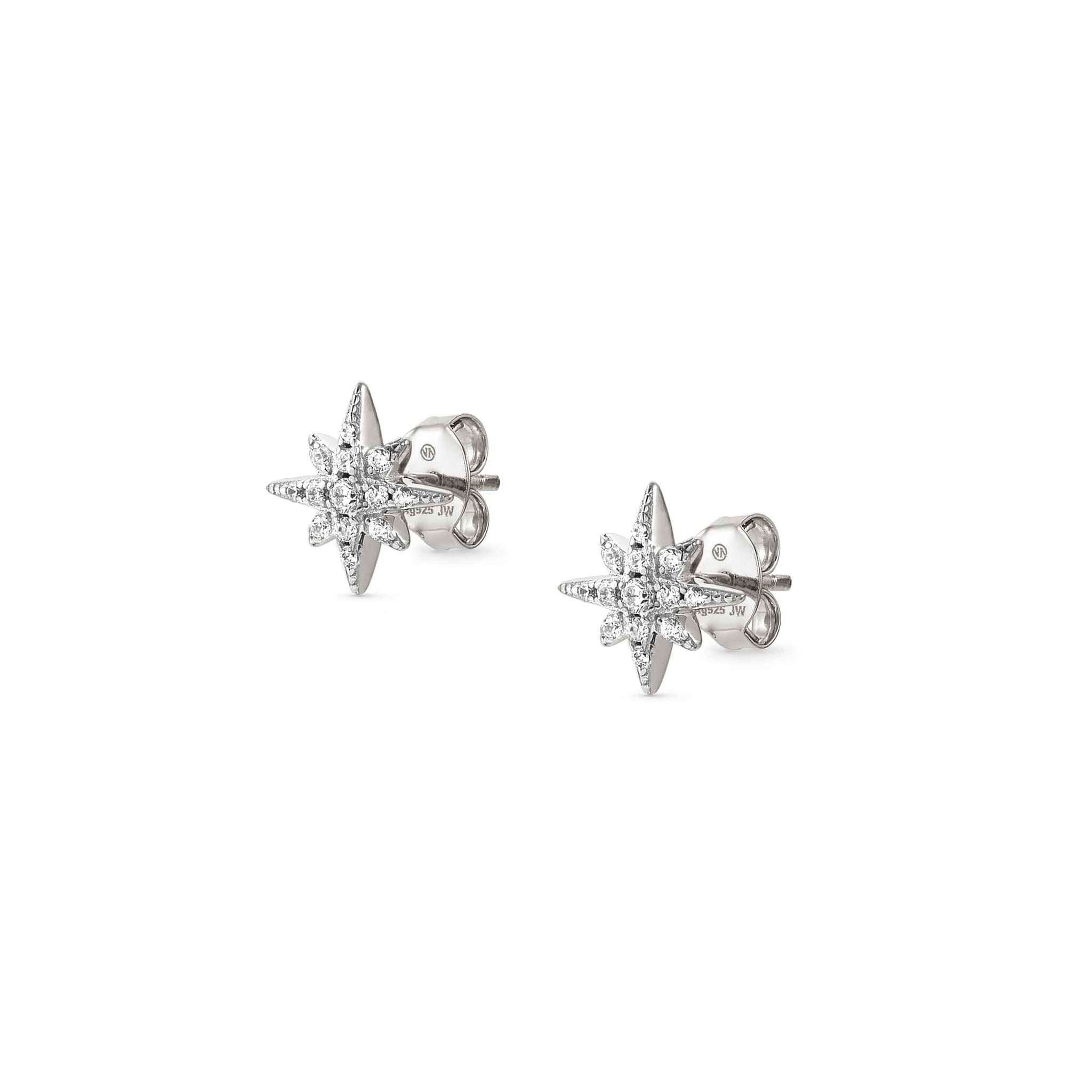 Sweetrock Romance Silver Wind Rose Stud Earrings