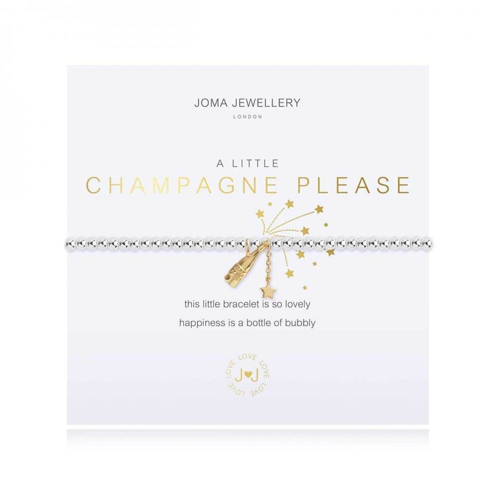 A Little | Champagne Please | Silver | Bracelet | 17.5cm Stretch