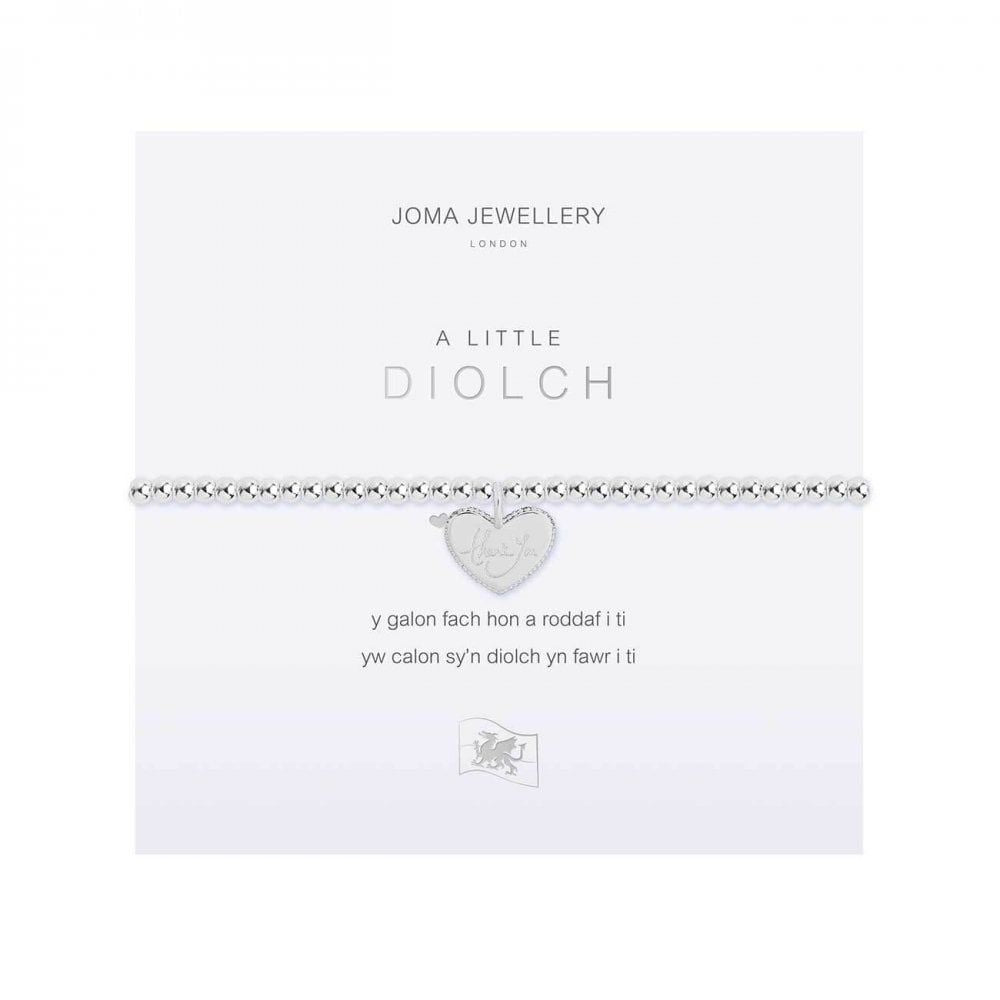 A Little | Thank You (Welsh) | Silver | Bracelet | 17.5cm Stretch