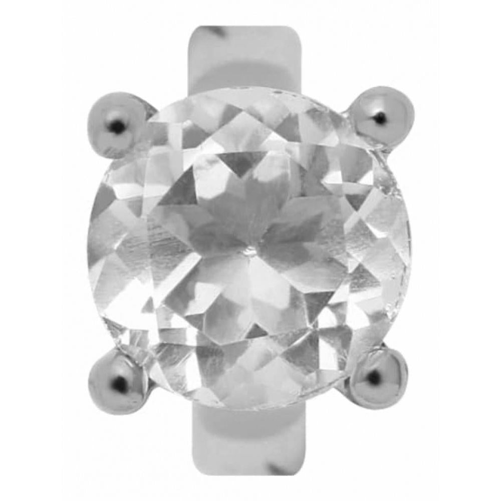 Sterling Silver Round Crystal Charm