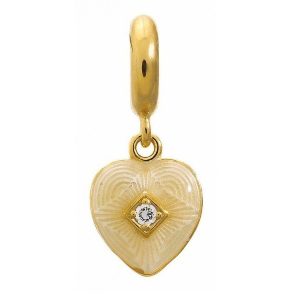 White Heart Pendant Charm