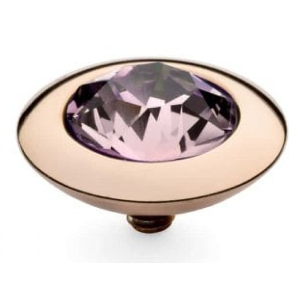 Famosa Rose Gold 13mm Tondo Ring Top Light Amethyst