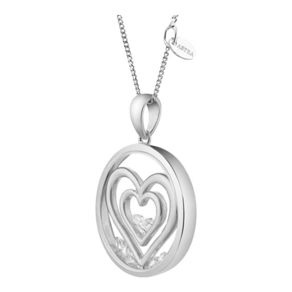 Double Heart 16mm Necklace (P4695 CZ)