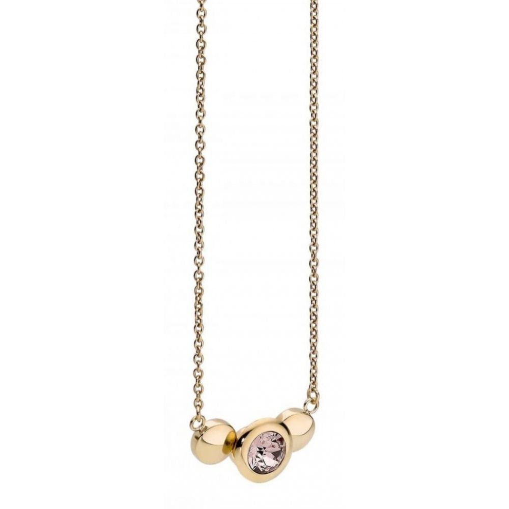 Famosa Yellow Gold Plated Horizontal Pendant Womens Necklace