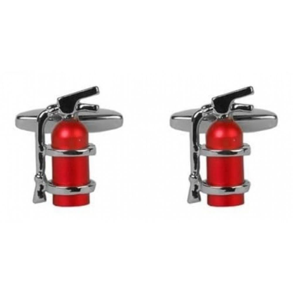 Fire Extinguisher Rhodium Plated Cufflinks