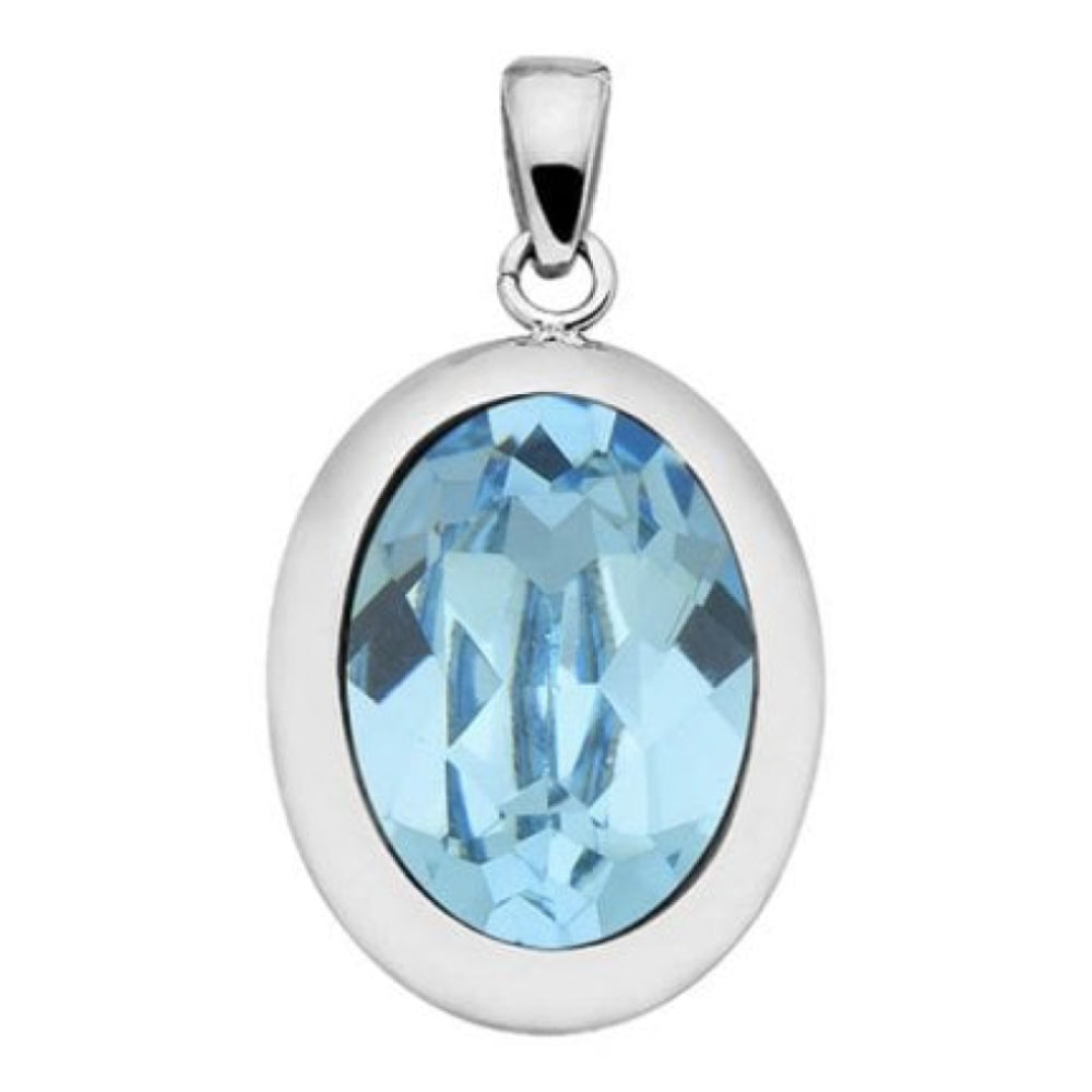 Pendant Tivola Aquamarine Crystal Big Silver