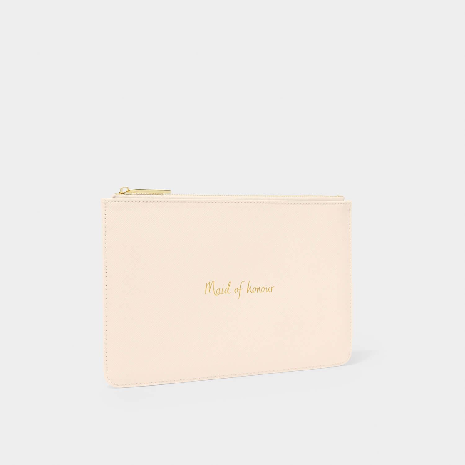 Bridal Perfect Pouch 'Maid Of Honour' in Eggshell