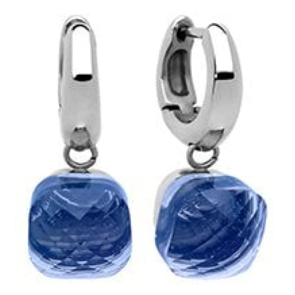 Creole "Firenze" Big (S/P) Light Sapphire Earrings