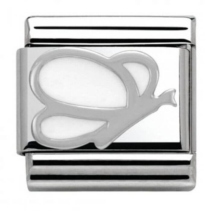 Classic White Enamel Butterfly Link