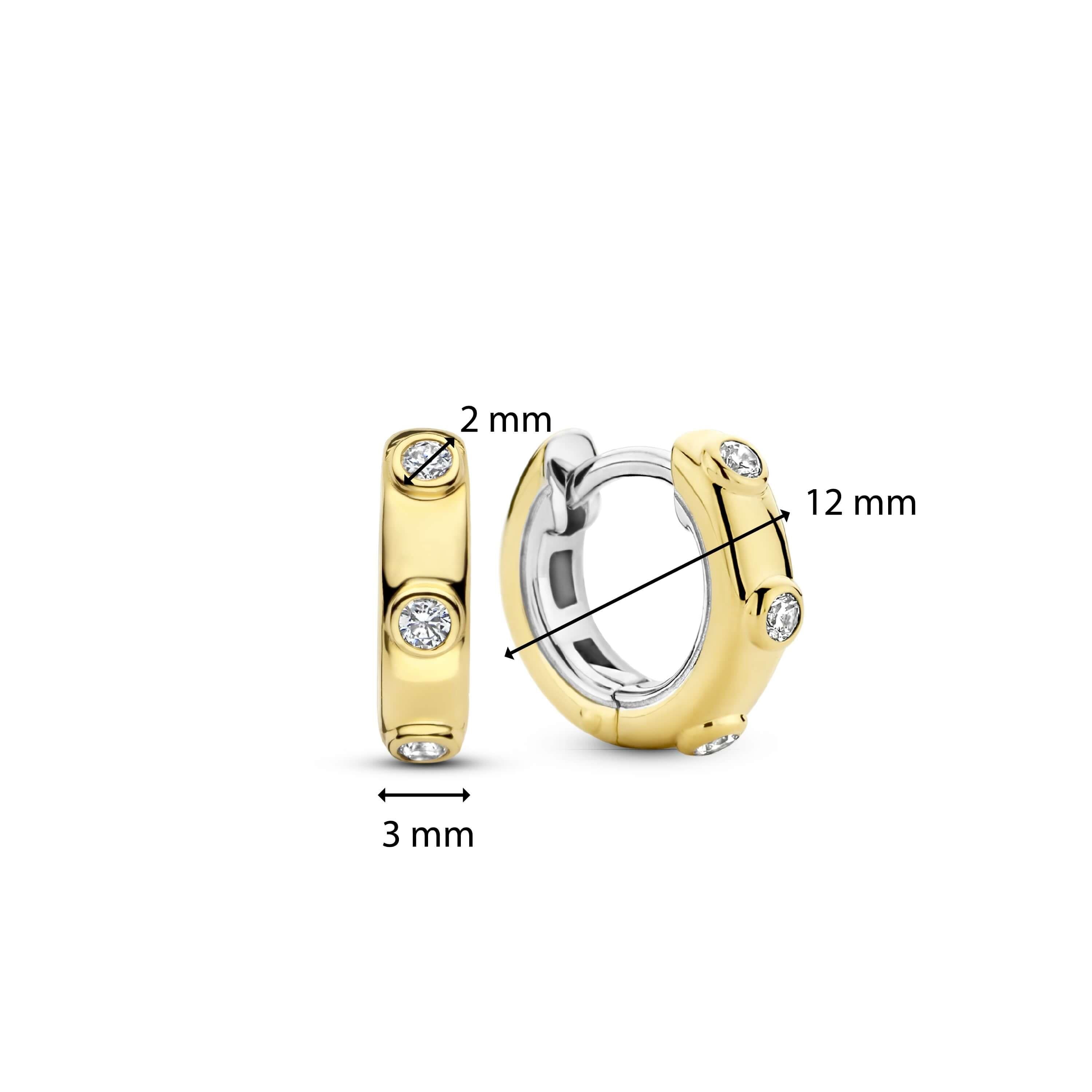 Gold Plated & CZ Huggie Hoops Earrings
