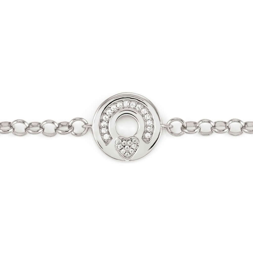Sentimental Silver & CZ Pave Heart Bracelet