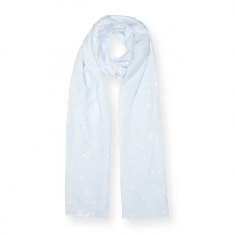 Printed Scarf | Petal Print | Blue And White