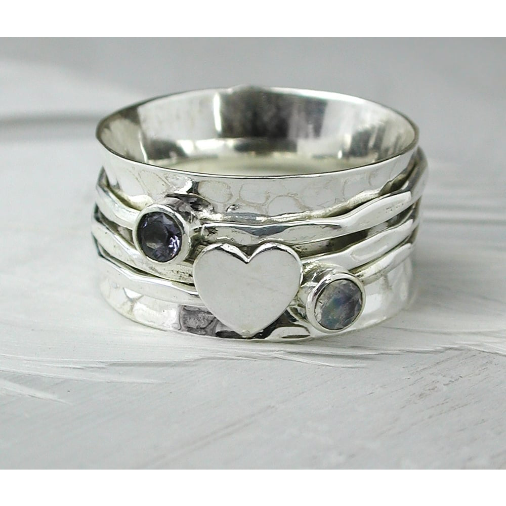 Indicolite/RMS/Heart Spinning Ring