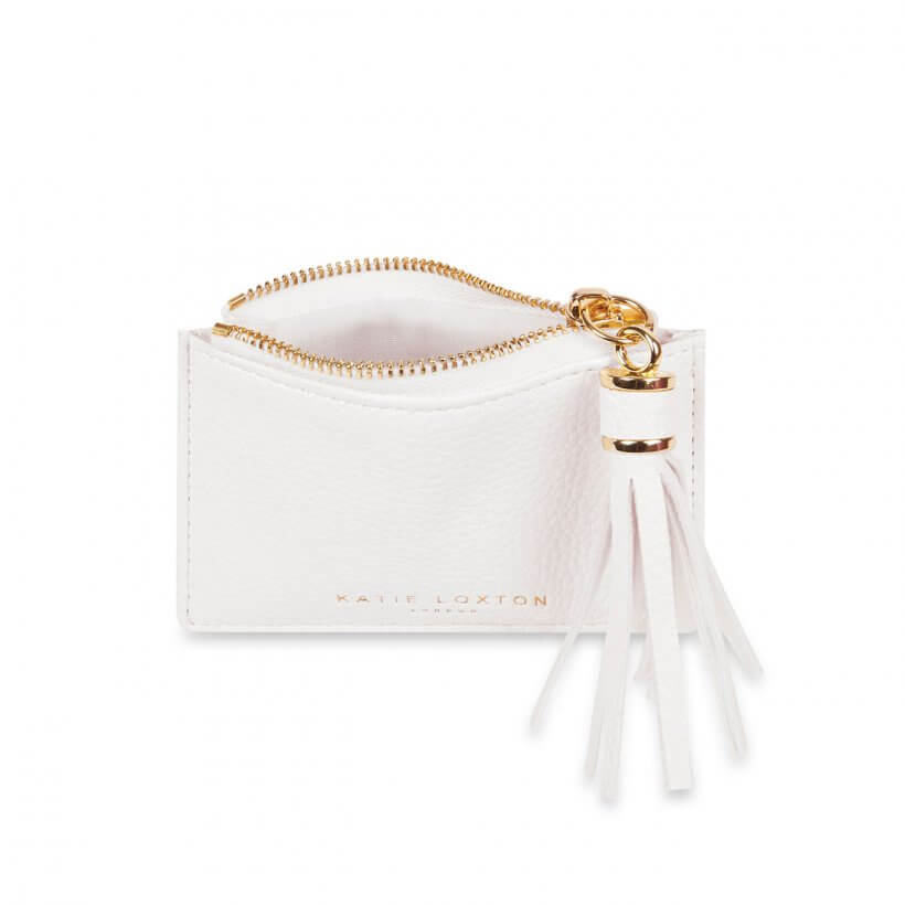Sophia Tassel Coin/Card Purse | White