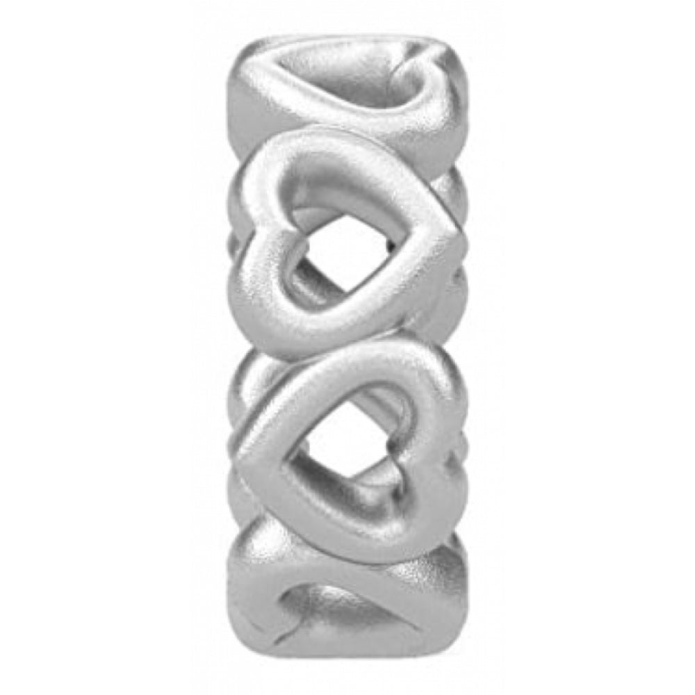 Sterling Silver Row Of Heart Charm